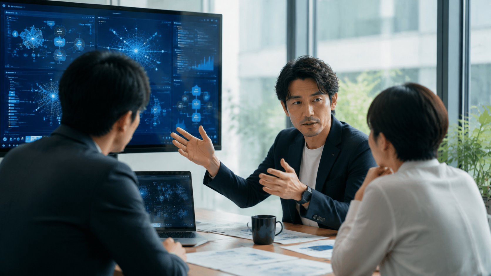 AIプロジェクトについて相談する様子